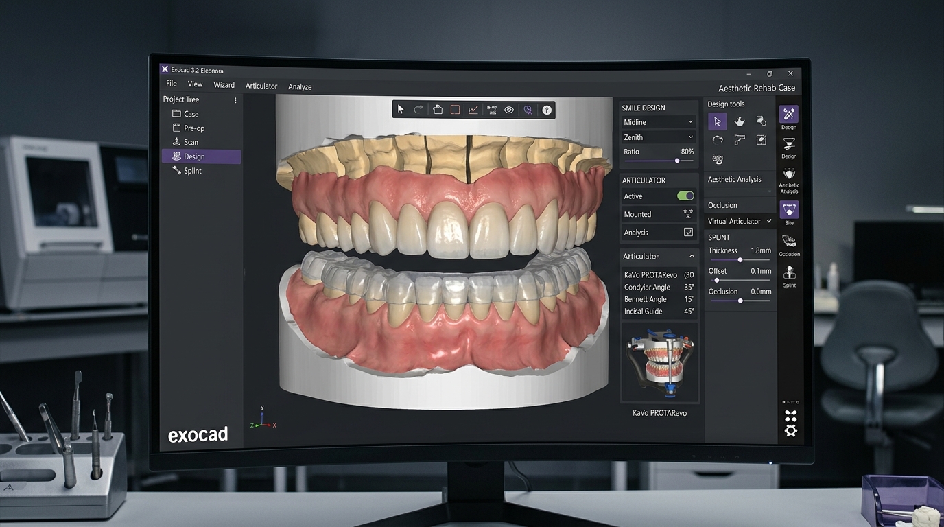 Corso CAD Exocad Modulo Intermedio: Riabilitazioni Estetiche, Mock-up, Faccette e Bite